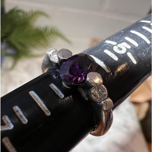 Vintage Handmade Amethyst Ring Solid 925 Sterling Silver Size About a 6 - Picture 6 of 8